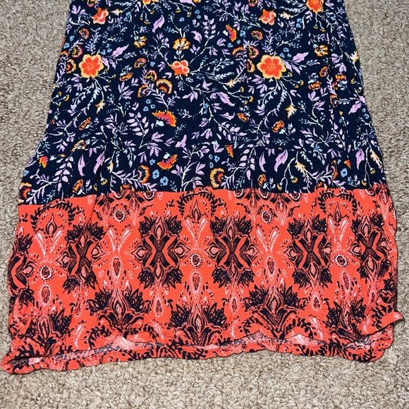 So navy and orange floral jumpsuit size medium - Picture 2 of 6